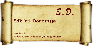 Sári Dorottya névjegykártya
