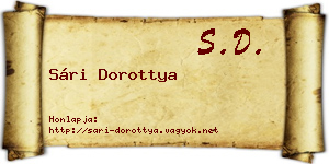 Sári Dorottya névjegykártya